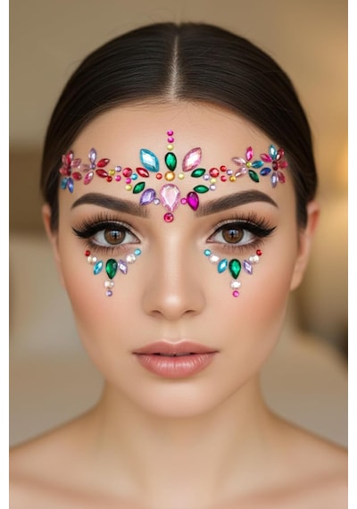 Çok Renkli Yüz Taşı Face Gems Parti Festival Makyaj Aksesuarı