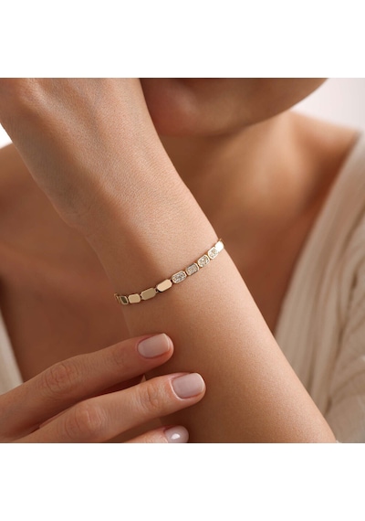 Sembol Gold İtaly Altın Bileklik Rectangle Renkli Çok Renkli