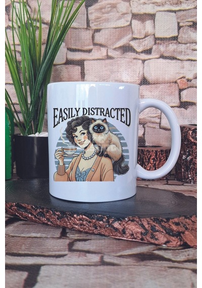 Kedi Komik Sakar Esprili Kedisever Kedi Sahibi Beceriksiz Hediye Baskılı Kupa Bardak Beyaz