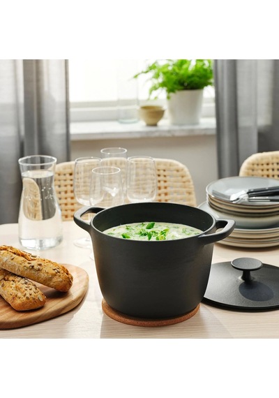 Ikea Vardagen Kapaklı Tencere 5 L 22 Cm Siyah 2 Parça