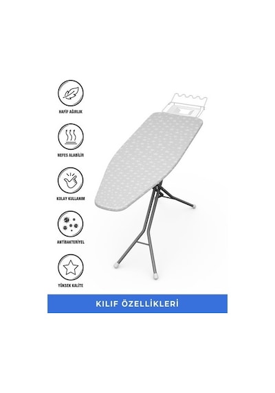 Magic Lady Ütü Masası Kılıfı Örtüsü Bezi İnce Süngerli Ayarlanabilir 133 X 50 Cm
