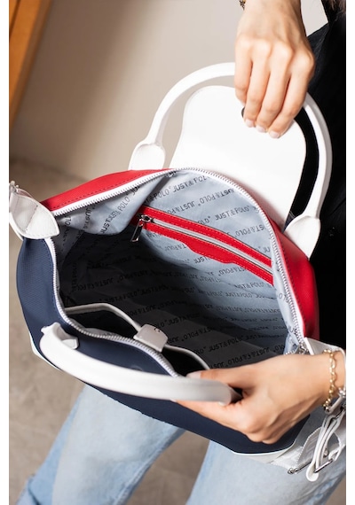 Just Polo Kadın Orijinal Just Polo Büyük Boy Lakost Kumaş Lüks El Ve Omuz Çantası Shopper 27 X 32 Cm Çok Renkli