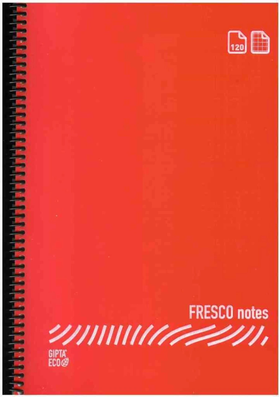 Fresco Spiralli Plastik Kapak Defter 120 Yaprak Kareli A4 Ebat - 2 Adet