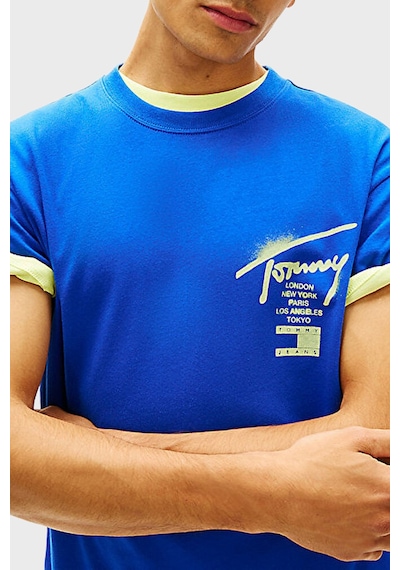 Tommy Jeans Logolu Pamuklu Regular Fit Bisiklet Yaka T Shirt Erkek T Shirt Dm0dm22553 C8o Mavi
