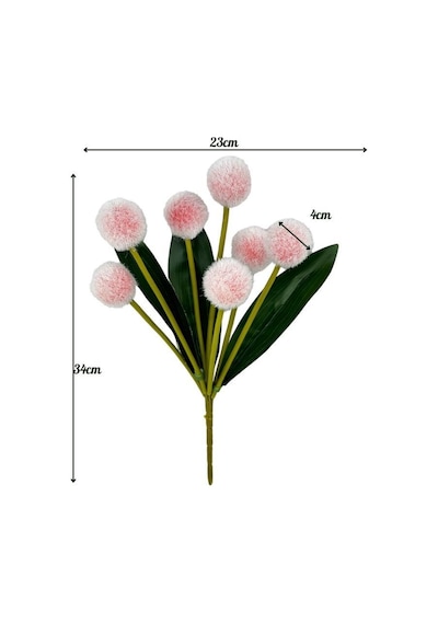 Yapay Çiçek Kırmızı Açık Pompon Çiçeği Dekoratif Yapay Çiçek 30 20cm