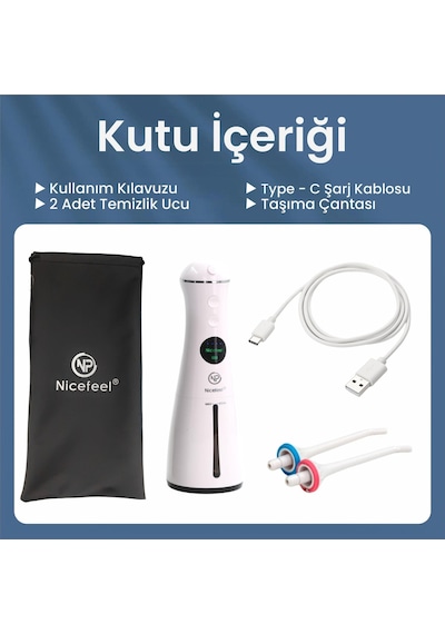 NPO Nicefeel FC1596 Taşınabilir Şarjlı Masajlı Diş Teli/Protez Bakım Profesyonel Ağız Duşu
