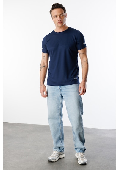 Genius Store Erkek Nem Emici Hızlı Kuruma Atletik Teknik Performans Spor T-shirt Drıfıt-kısakolnew Lacivert
