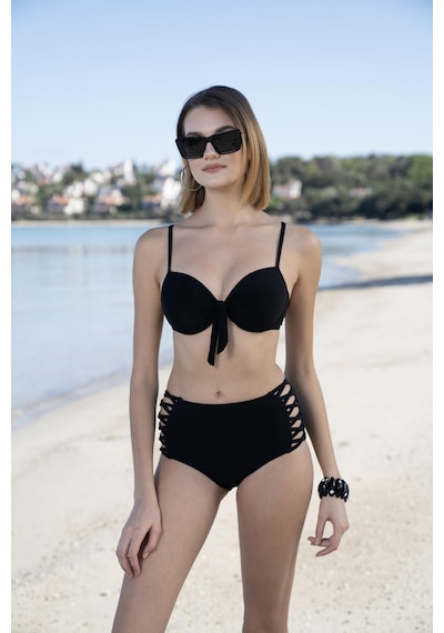 Estiva Gd Goldoremi 2511-600 Kadın Kaplı Yüksek Bel Bitili Bikini Takım Siyah