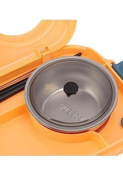 1100ml Lunchbox Tek Katlı Çelik Sefer Tası Kaseli Yemek Kutusu Turkuaz Açık