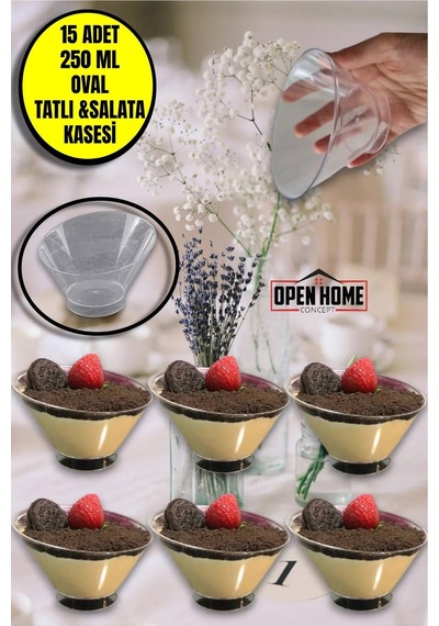 15'li Plastik Oval Tatlı Salata Çerezlik Kasesi 250 Cc Diğer