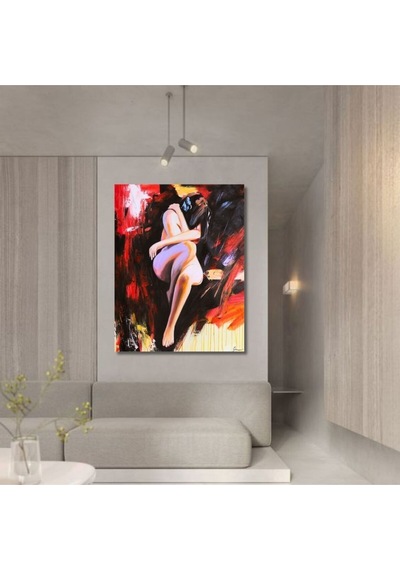 Nude Büyük Boy El Yapımı Yağlı Boya Tablo 87x105cm