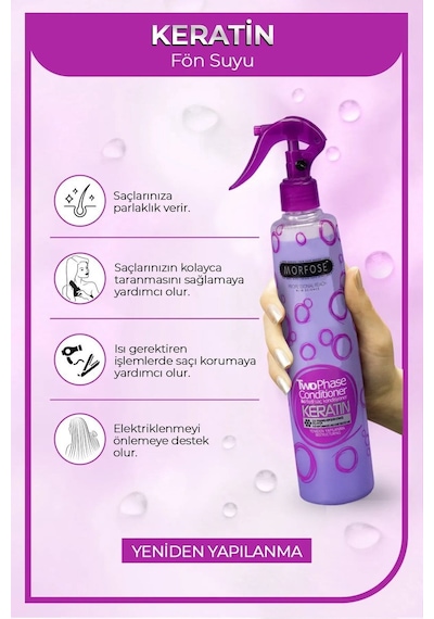 Keratin Çift Fazlı Kondisyoner Fön Suyu 400 Ml - Mrfs