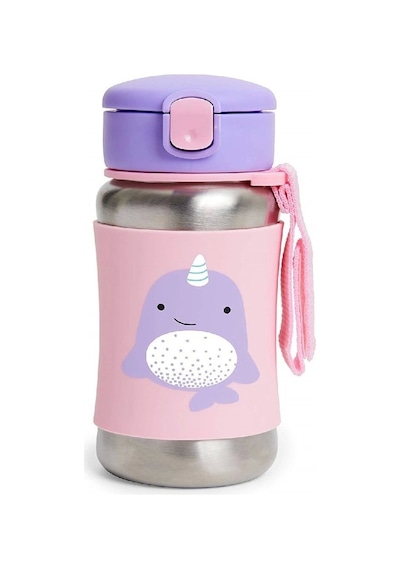 Skip Hop Zoo Pipetli Paslanmaz Çelik Suluk 350 Ml Narwhal Çok Renkli
