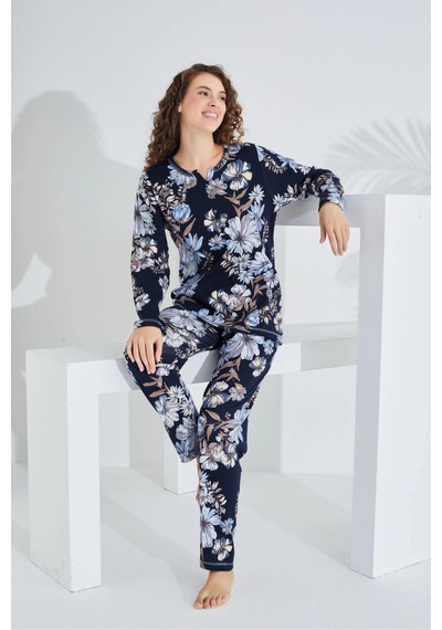 Etoile 98282 Kadın %100 Pamuk Uzun Kol Kadın Pijama Takımı 001