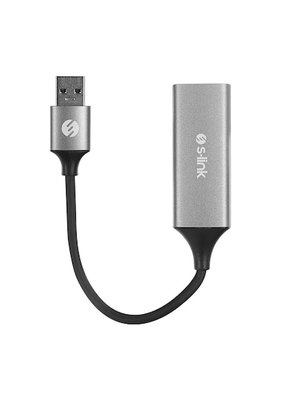 S-link Sw-u334 Gri Metal Usb 3.0 To Rj45 10/100/1000mbps Gigabit Adaptör