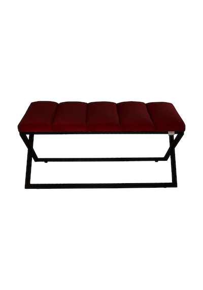 Varcera Black- Bordo Dilimli Model Puf & Bench & Koltuk & Oturma Bankı & Yatak Odası Önü