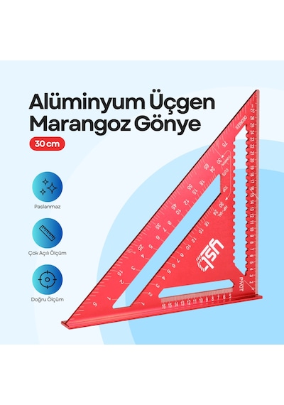 Ysb Alüminyum Üçgen Marangoz Gönye 30 Cm