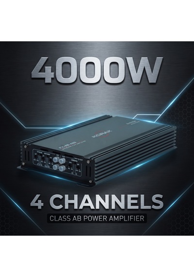 Korax Kx-ab-480 4 Kanal Oto Amfi - 4000w Max, 80wx4 Rms, Ab Sınıfı Araç Ses Sistemi Amplifikatörü
