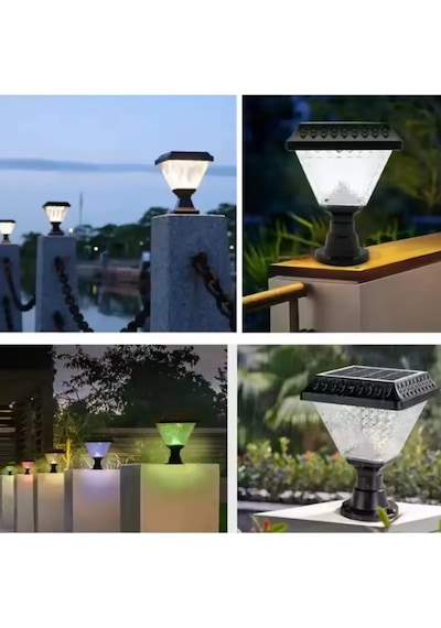 Güneş Enerjili, Kumandalı, Rgb, Gün Işığı, Mavi, Kırmızı Işıklı Radar Sensörlü Bahçe Duvar Aplik Çok Renkli