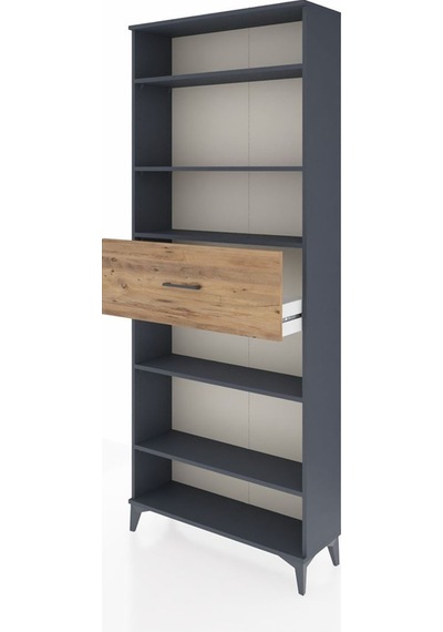 Arges Dolap 5 Raflı Tek Çekmeceli 88x30x221 Antrasit-çam Antrasit