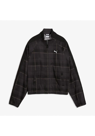 Puma T7 Tartan Woven Kadın Siyah Ceket 636628 Çok Renkli