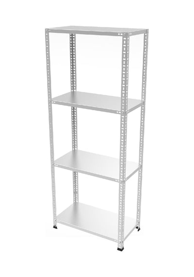 4 Katlı Paslanmaz Krom Raf - Inox Soğuk Oda Rafı, Buzhane Rafı 43x93 Cm-0.70 Mm-100 Cm Gri