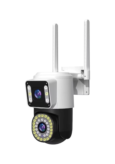 Zhltools 4mp Çift Lens Ip Kamera - Wıfı Açık Otomatik İzleme, Su Geçirmez Kablosuz Güvenlik Ev Kamerası, Renkli Gece Görüş