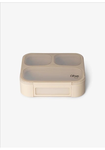 Citron Çatal Ve Kaşıklı Bento Beslenme Kutusu Seti - Beige 1061015 1