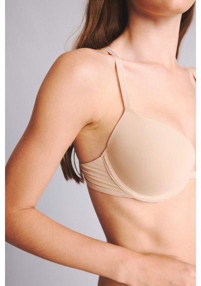 Defacto Micro Kaplı Full Push Up Balenli Tişört Bra T8478az26spbg314 Bej-bg314