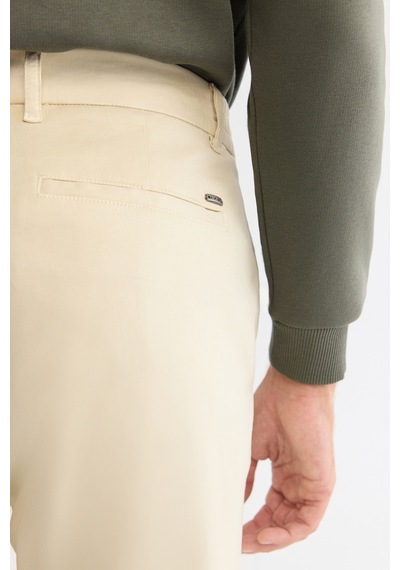 Avva Erkek Bej Yanı Lastikli Yumuşak Tuşeli Duble Paça Slim Fit Pantolon A42y3007