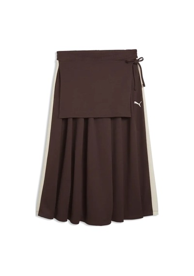 Puma T7 Midi Pleated Skirt Kahverengi Kadın Elbise-etek