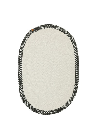 Cool Halı Glenn Krem Antrasit Oval Kilim Pamuklu Leke Tutmayan Çift Taraflı Yıkanan Mutfak Kilimi
