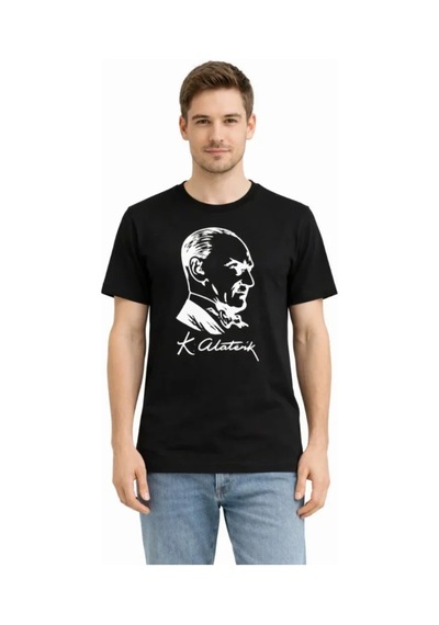 Butik İstanbul Erkek Atatürk Baskılı Tişört Kısa Kollu Bisiklet Yaka T-shirt - Siyah Butik İstanbul Erkek Atatürk Baskılı Tişört Kısa Kollu Bisiklet Yaka T-shirt - Siyah