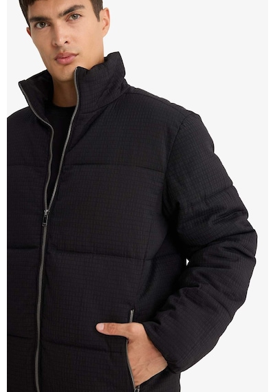 Defacto Regular Fit Dik Yaka Astarlı Fermuarlı Cepli Kışlık Mont F0418ax25wnbk27 Siyah-bk27