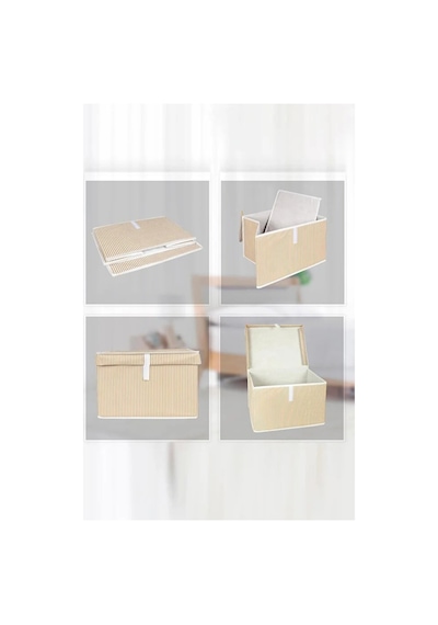 Alas Kahverengi Çok Amaçlı Kapaklı Kutu Saklama Kutusu Mini Boy Tela 40x30x26 Cm