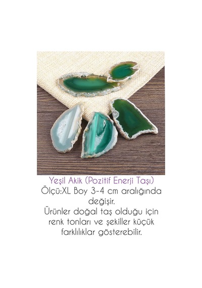 Erilsa Sertifikalı Zirkon Taşlı Model Plaka Yeşil Akik Taşı Kolye Çok Renkli