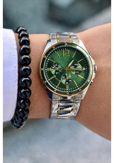 Premium Lüks Exclusive Tasarım Özel Üretim Metal Kordon Erkek Kol Saati-bileklik Hediyeli Haki