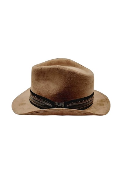 Unisex Nubuk Kovboy Fötr Şapka Camel