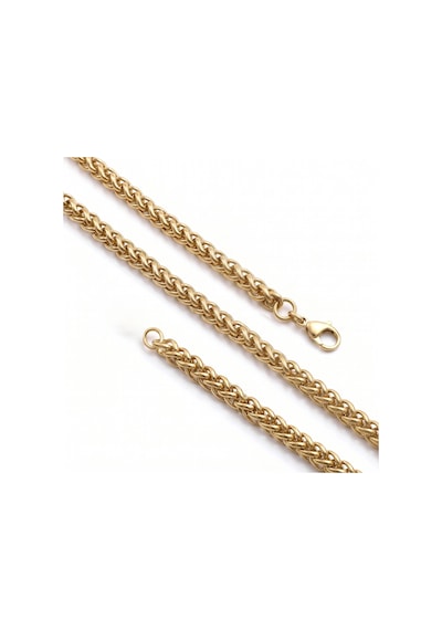 Moncuk Design Hasır Örgü Erkek Çelik Kolye 6mm 55cm Gold 3351eck018 Sarı