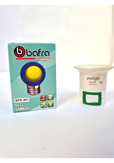 Gece Lambası Ve Anahtarlı Priz 1 Watt Sarı