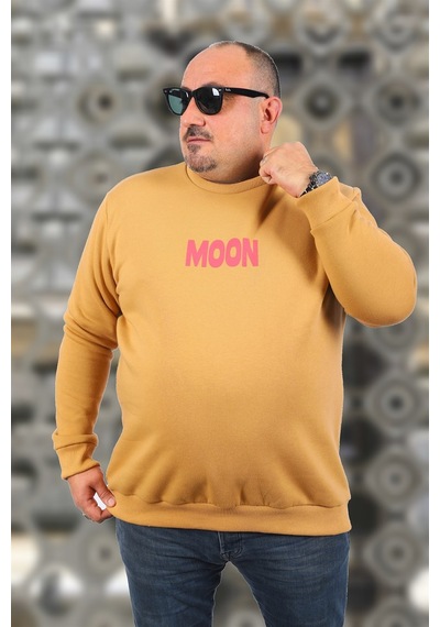 Moc Grande Mocgrande Büyük Beden Erkek Sweat Moon 22731 Vizon