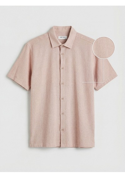 Lcw Vision Pembe Regular Fit Keten Görünümlü Erkek Gömlek