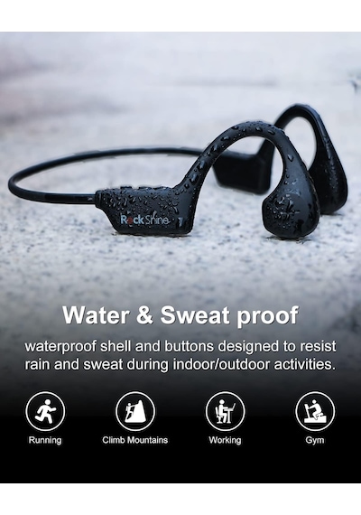 Açık Kulak Pro, Bluetooth Hava İletimi Spor Kulaklıklar - Egzersizler Ve Koşu Kablosuz Müzik İçin Harika Ter Geç