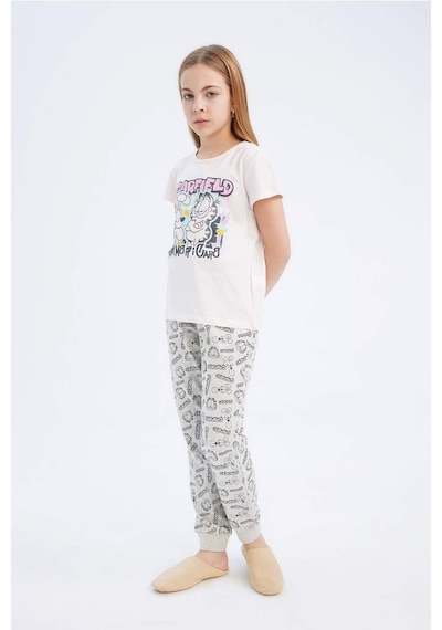 DeFacto Kız Çocuk Garfield Pijama Takımı Kısa Kollu Üst Beli Lastikli Uzun Alt E2223A825SMPN447 Pembe DeFacto Kız Çocuk Garfield Pijama Takımı Kısa Kollu Üst Beli Lastikli Uzun Alt E2223A825SMPN447 Pembe