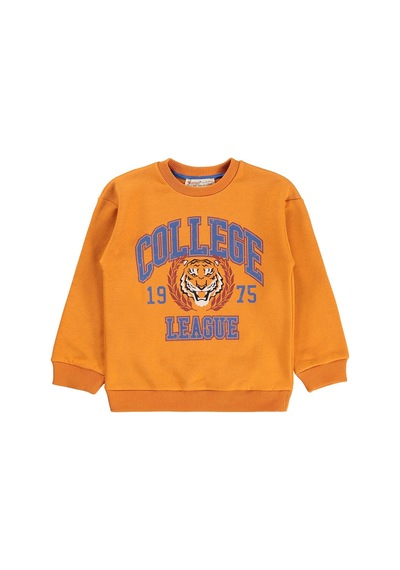 Silversun Kids Silversun 1975 Aslan Baskılı 2-7 Yaş Sweatshirt - Turuncu
