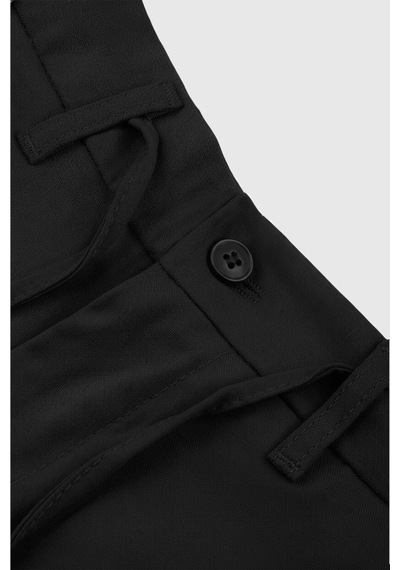 Deepsea Erkek Siyah Likralı Beli Lastikli & İpli Dar Kesim Şık Kumaş Pantolon 2600572 Siyah