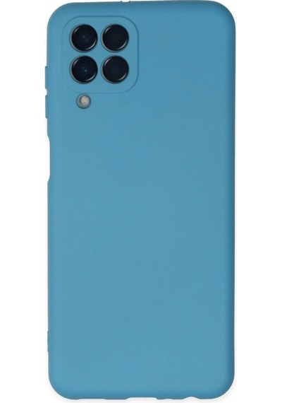 Samsung Galaxy M33 Kılıf Nano İçi Kadife Silikon - Mavi Düz Renkli