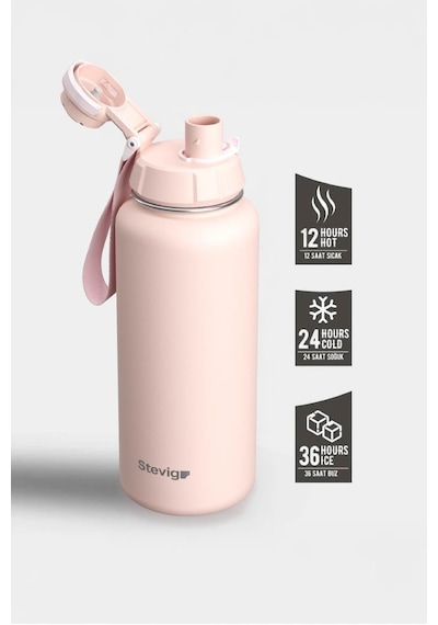 Stevig 1 Hand Leak-proof Sızdırmaz Çelik Termos 1000 Ml Icy Pınk St-219