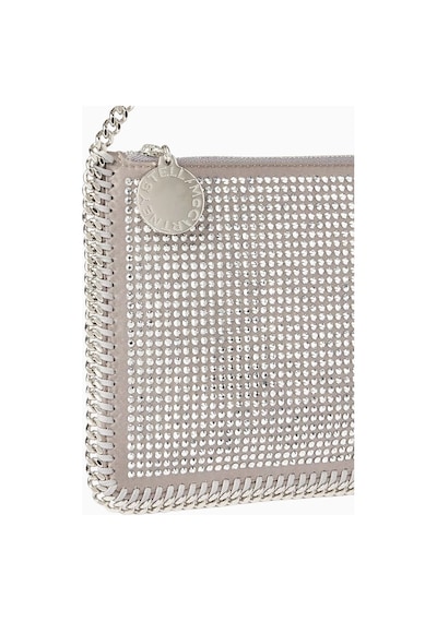Stella Mccartney Hotfix Taşlı Vegan Falabella Pochette, Zincir Detaylı Omuz Çantası Gümüş