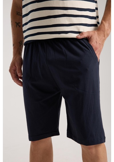 Akbeniz Erkek Krem Sıfır Yaka Kısa Kol Şortlu Pijama Takımı